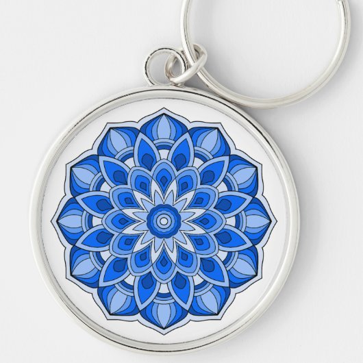 Mandala in blau schlüsselanhänger (Vorne)