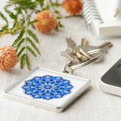 Mandala in blau schlüsselanhänger (Seite)