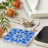 Mandala in blau schlüsselanhänger (Vorderseite rechts)