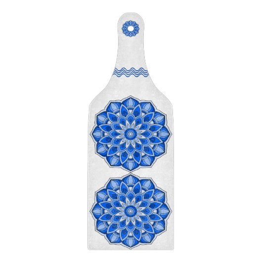 Mandala in blau schneidebrett (Vorderseite)