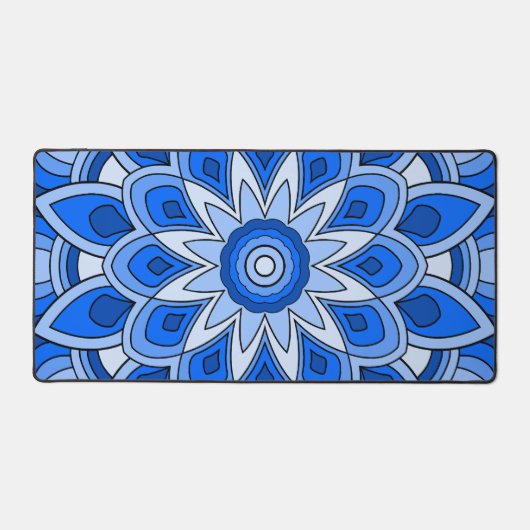 Mandala in blau schreibtischunterlage (Vorderseite)
