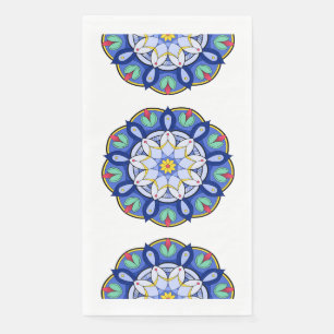 Mandala in Blau Serviette