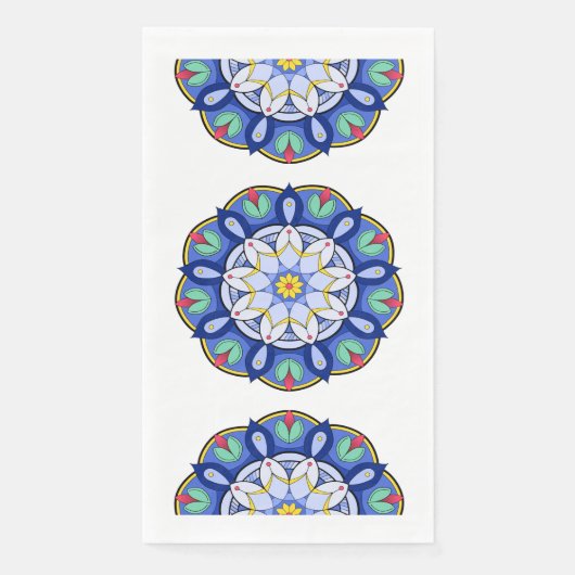 Mandala in Blau  Serviette (Vorderseite)