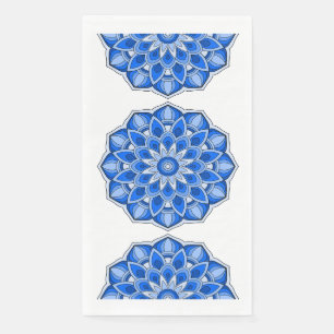 Mandala in blau serviette