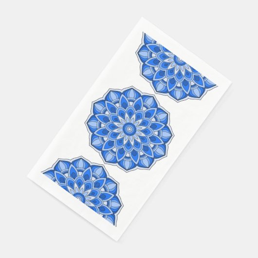 Mandala in blau serviette (Ecke)