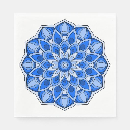 Mandala in blau serviette (Vorderseite)