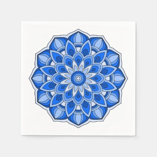 Mandala in blau serviette (Vorderseite)