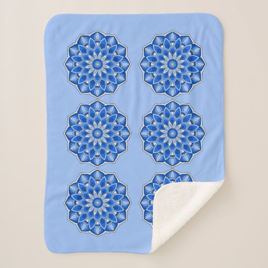 Mandala in blau sherpadecke (Vorderseite)