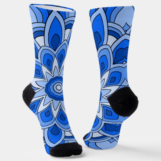 Mandala in blau socken (Gewinkelt)