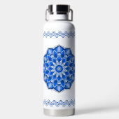 Mandala in blau trinkflasche (Rückseite)