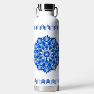 Mandala in blau trinkflasche