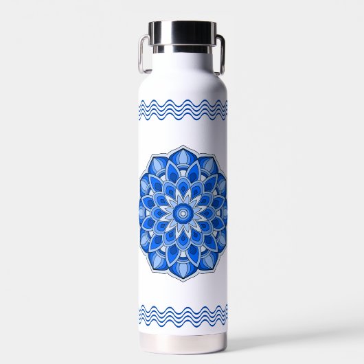 Mandala in blau trinkflasche (Vorne)