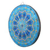 Mandala in blau und türkis dartscheibe (Vorderseite rechts)