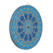 Mandala in blau und türkis dartscheibe (Vorderseite Links)