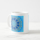 Mandala in blau und türkis kaffeetasse (Vorderseite Links)