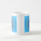 Mandala in blau und türkis kaffeetasse (Mittel)