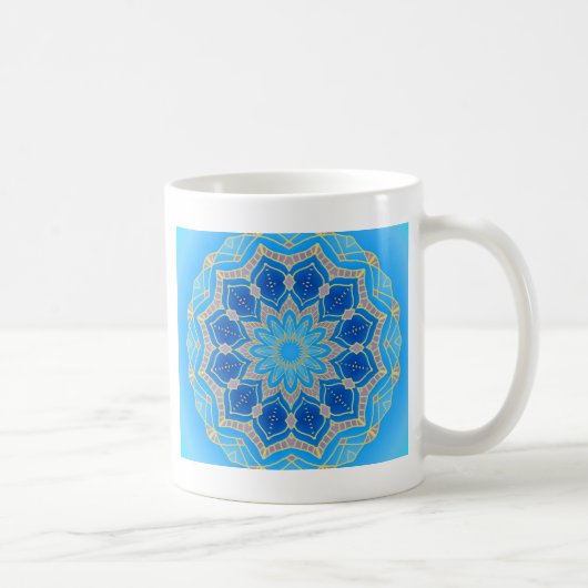 Mandala in blau und türkis kaffeetasse (Rechts)