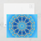 Mandala in blau und türkis postkarte (Vorne/Hinten)