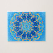 Mandala in blau und türkis puzzle (Horizontal)