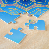 Mandala in blau und türkis puzzle (Seite)