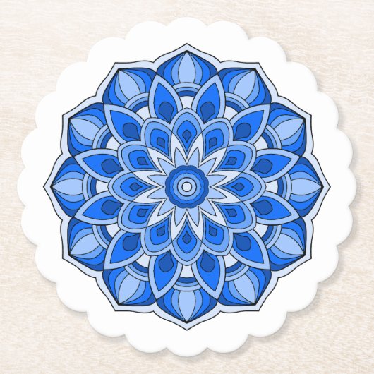 Mandala in blau untersetzer (Vorderseite)