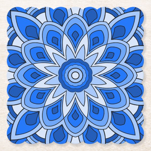 Mandala in blau untersetzer (Vorderseite)