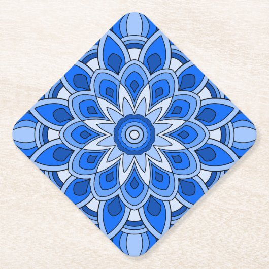 Mandala in blau untersetzer (Vorderseite)