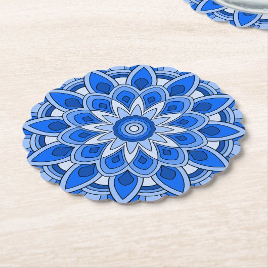Mandala in blau untersetzer (angewinkelt)