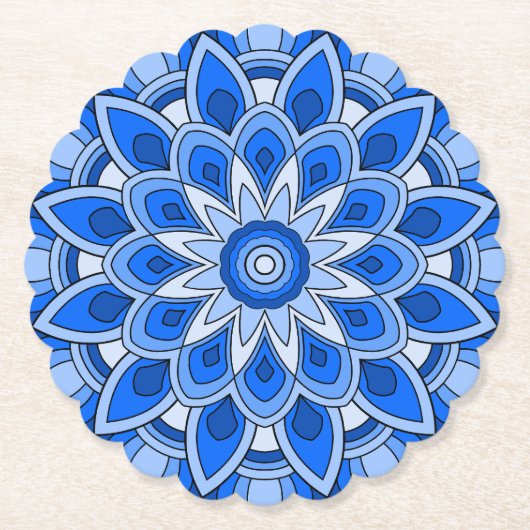 Mandala in blau untersetzer (Vorderseite)