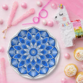 Mandala in blauer Papierplatte Pappteller (Party)