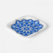 Mandala in blauer Papierplatte Pappteller (Gewinkelt)