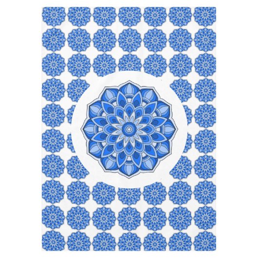 Mandala in blauer Tablecloth Tischdecke (Vorderseite)