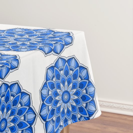Mandala in blauer Tablecloth Tischdecke (Beispiel)