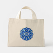 Mandala in blauer Tote-Tasche Mini Stoffbeutel (Rückseite)