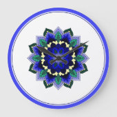 Mandala in blue große wanduhr (Vorderseite)