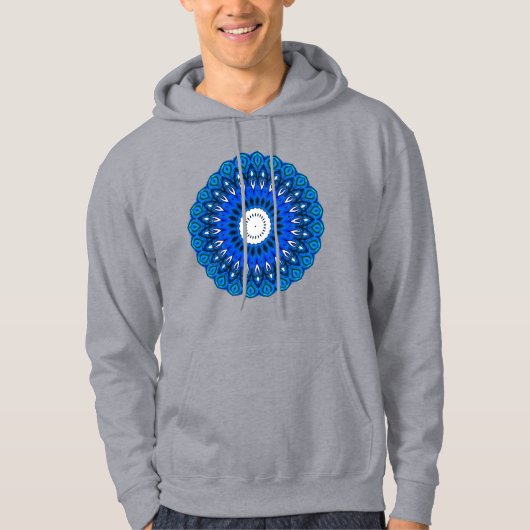 Mandala in Blue Hoodie Sweatshirt oder T - Shirt (Vorderseite)