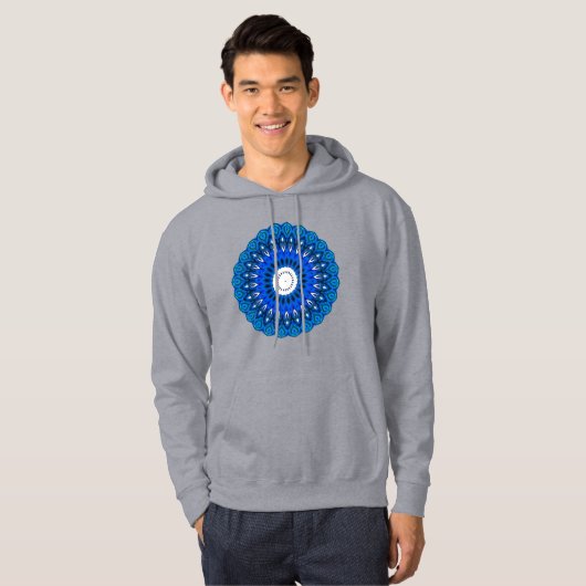 Mandala in Blue Hoodie Sweatshirt oder T - Shirt (Vorne ganz)