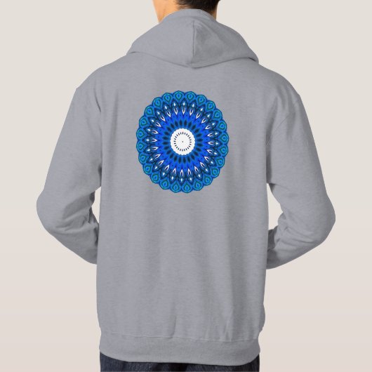 Mandala in Blue Hoodie Sweatshirt oder T - Shirt (Rückseite)