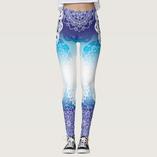 Mandala in Blue Hues Leggings (Vorderseite)