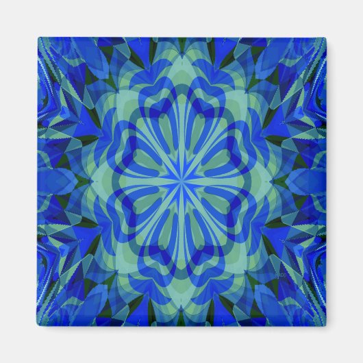 Mandala in Blue.... Magnet (Vorne)
