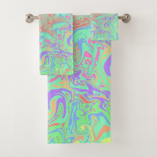 Mandala in den vibrierenden Pastellfarben Badhandtuch Set (Insitu)