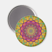 Mandala in der Form eines Fraktals | Farbenfrohe P Magnet (Vorderseite/Rückseite)