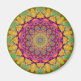 Mandala in der Form eines Fraktals | Farbenfrohe P Magnet