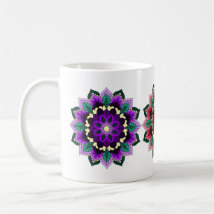 Mandala in lila, rosa und aqua kaffeetasse