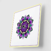 Mandala in purple quadratische wanduhr (Winkel)