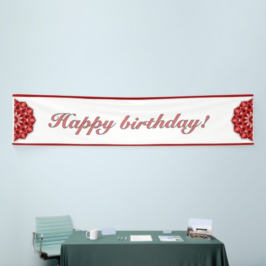 Mandala in red banner (Messeveranstaltung)