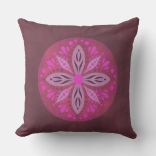 Mandala in rosa Farbtönen Premium Throw Kissen