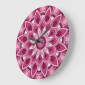 Mandala in rosa große wanduhr (Winkel)