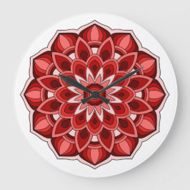 Mandala in rot große wanduhr