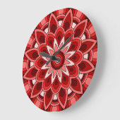 Mandala in rot große wanduhr (Winkel)